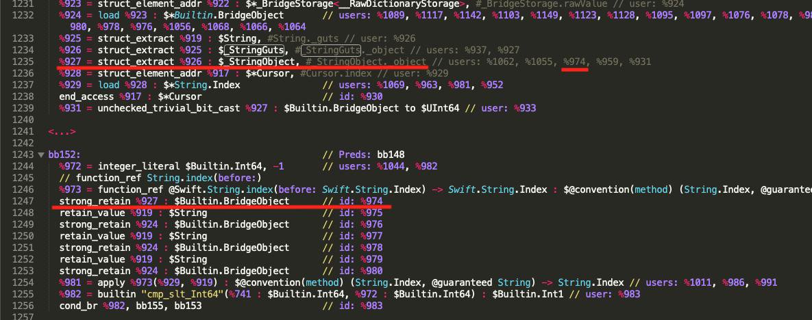 Xcode screenshot with SIL code
